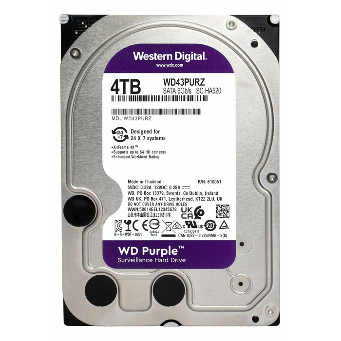 Hard Disk Western Digital WD43PURZ 3,5" 4TB 4 TB SSD 4 TB HDD
