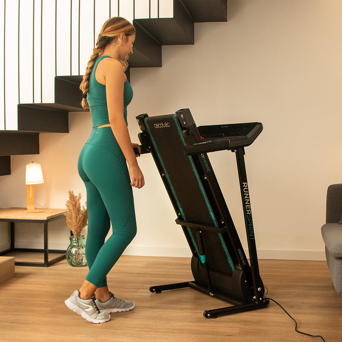 Bandă de alergare pliabilă Cecotec DrumFit WayHome 1000 Runner Sprint, 600 W, 12 programe, suprafață 100 × 40 cm