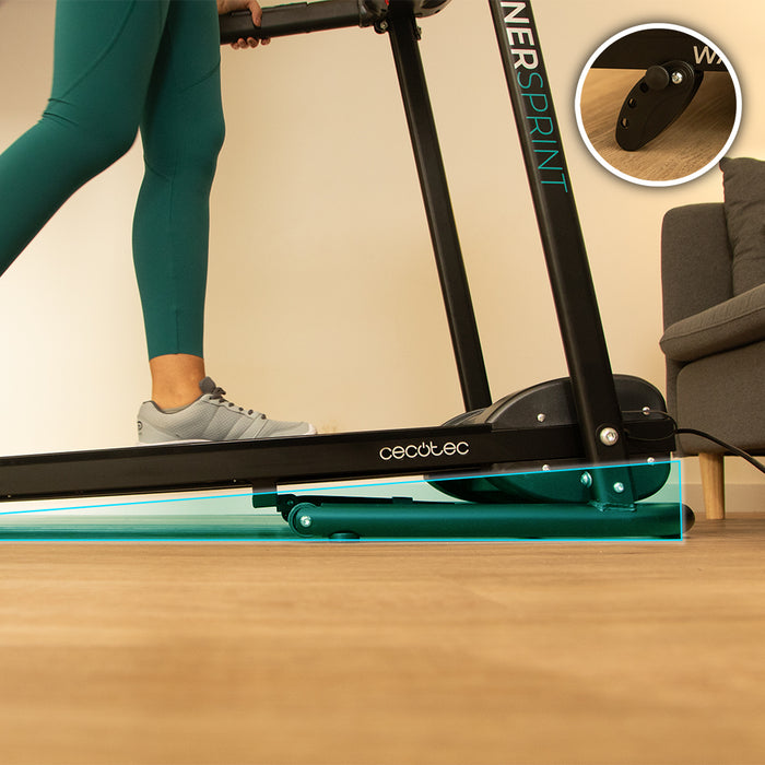 Bandă de alergare pliabilă Cecotec DrumFit WayHome 1000 Runner Sprint, 600 W, 12 programe, suprafață 100 × 40 cm