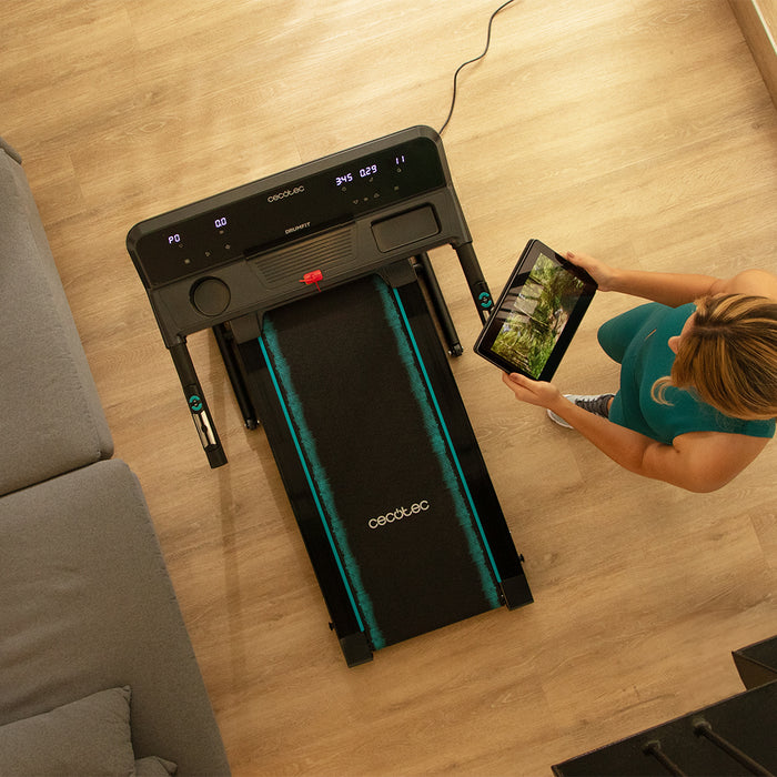 Bandă de alergare pliabilă Cecotec DrumFit WayHome 1000 Runner Sprint, 600 W, 12 programe, suprafață 100 × 40 cm