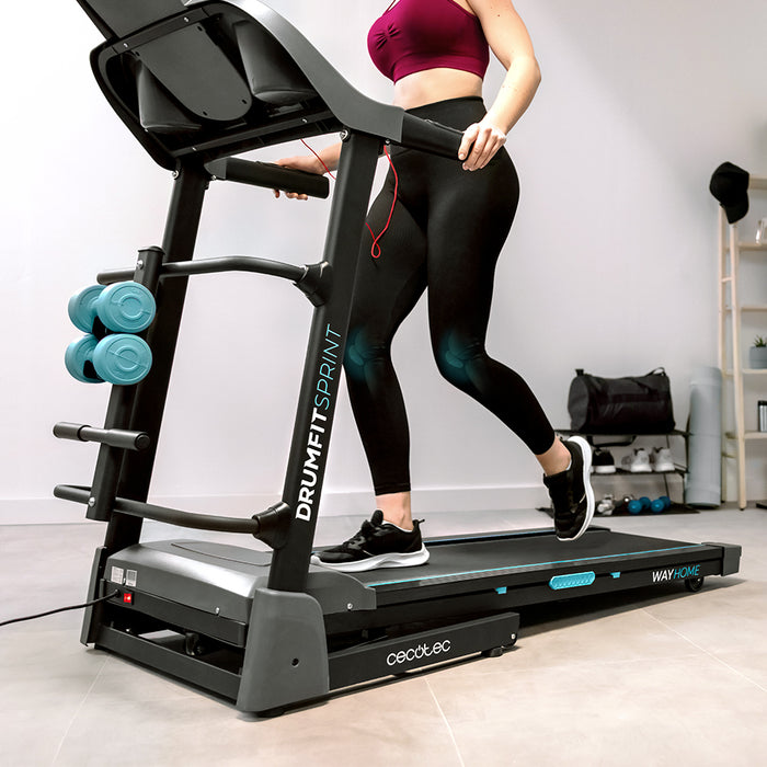 Bandă de alergare Cecotec DrumFit WayHome 1700 Sprint, 1100 W, 17 km/h, 12 programe