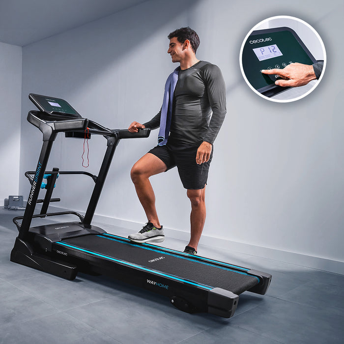 Bandă de alergare Cecotec DrumFit WayHome 1800 Runner Sprint, 2200 W, 18 km/h, 12 programe