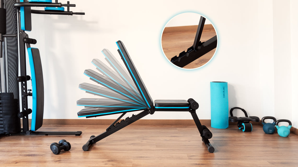Bancă de fitness reglabilă Cecotec Drumfit SetUp 7000, 7 niveluri, pliabilă, 43 × 113 × 136 cm