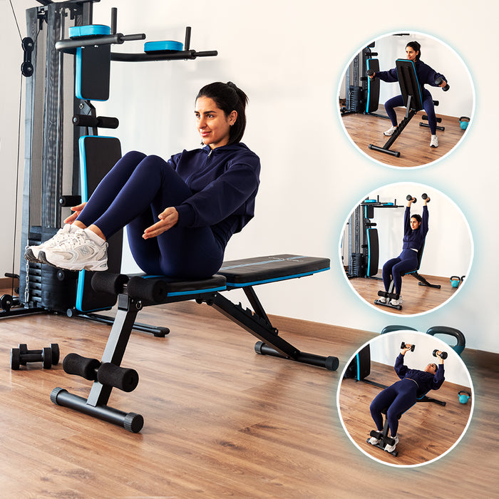 Bancă de fitness reglabilă Cecotec Drumfit SetUp 7000, 7 niveluri, pliabilă, 43 × 113 × 136 cm