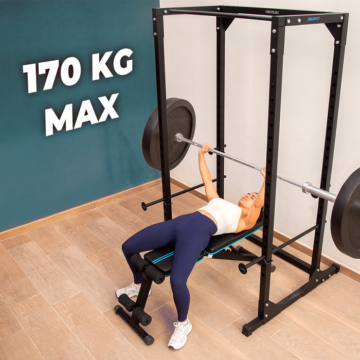Bancă de fitness reglabilă Cecotec Drumfit SetUp 7000, 7 niveluri, pliabilă, 43 × 113 × 136 cm