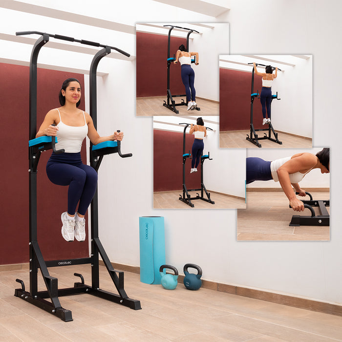 Stație multifuncțională de antrenament Cecotec Drumfit PullUps 4000, 5 exerciții, 150 kg, 109 × 104 × 223 cm