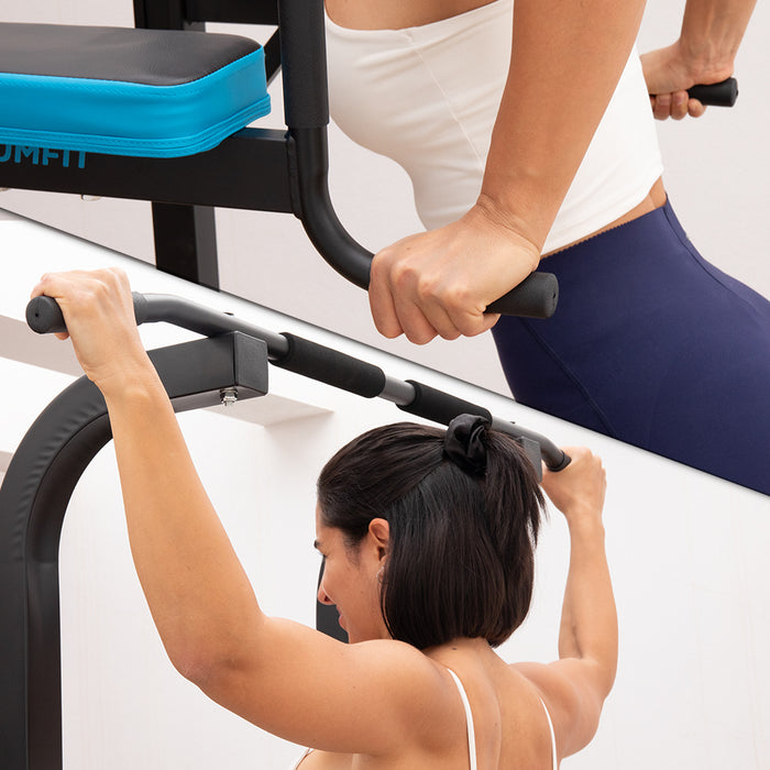 Stație multifuncțională de antrenament Cecotec Drumfit PullUps 4000, 5 exerciții, 150 kg, 109 × 104 × 223 cm