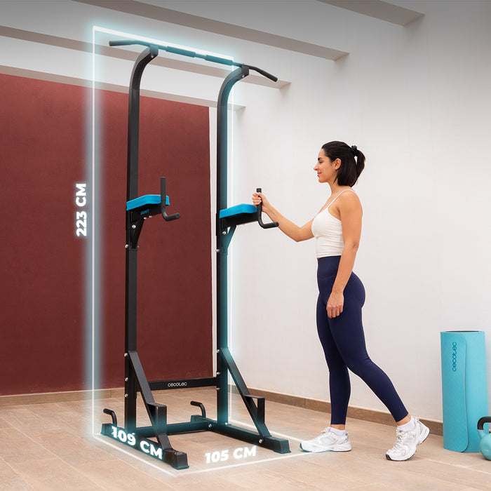 Stație multifuncțională de antrenament Cecotec Drumfit PullUps 4000, 5 exerciții, 150 kg, 109 × 104 × 223 cm