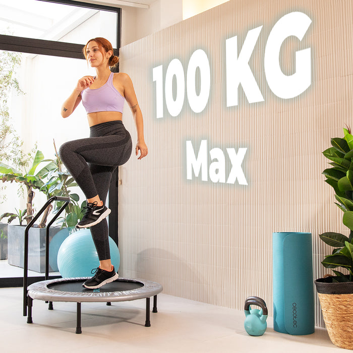 Trambulină fitness Cecotec Drumfit Jump 920, diametru 92 cm, greutate maximă utilizator 100 kg
