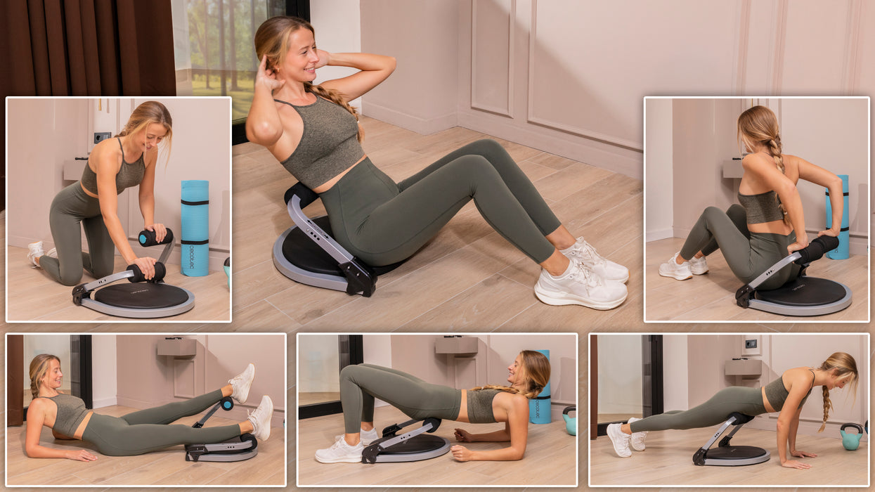 Platformă de antrenament abdominal Cecotec Drumfit MultiTrain 6000, 6 exerciții, 4 niveluri de intensitate, pliabilă