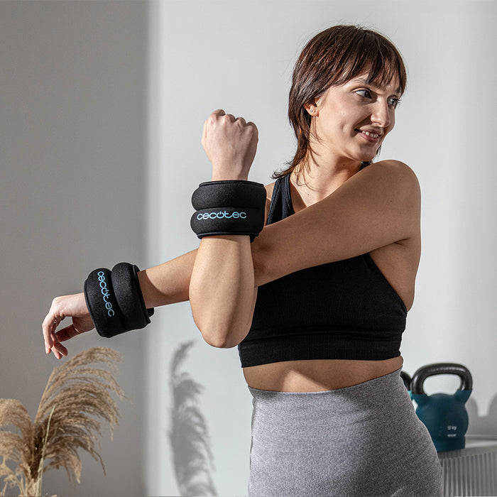 Greutăți pentru glezne și încheieturi Cecotec Drumfit AnkelBell 1000 Neo, set de 2, 2 × 1 kg, umplutură cu nisip