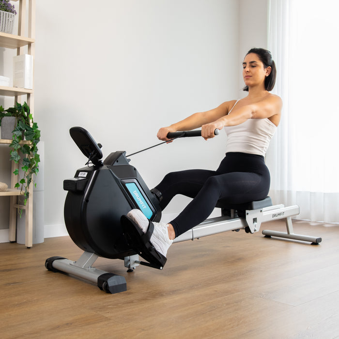 Aparat de vâslit Cecotec Drumfit Rower 5500 Regatta, rezistență magnetică, volantă 5,5 kg, 16 niveluri