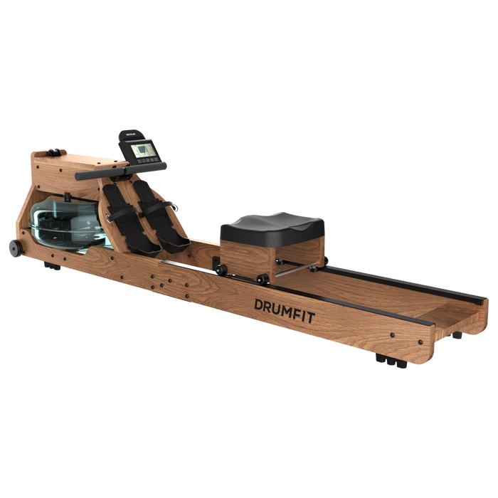 Aparat de vâslit cu rezistență la apă Cecotec Drumfit Rower 20000 Neptuno Wood, rezervor 13 l, 135 kg, finisaj lemn