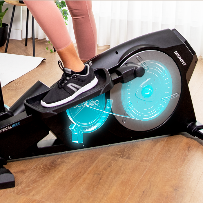 Bicicletă eliptică Cecotec Drumfit Elliptical 8000 Magno, volantă 8 kg, 8 niveluri, pas de 38 cm