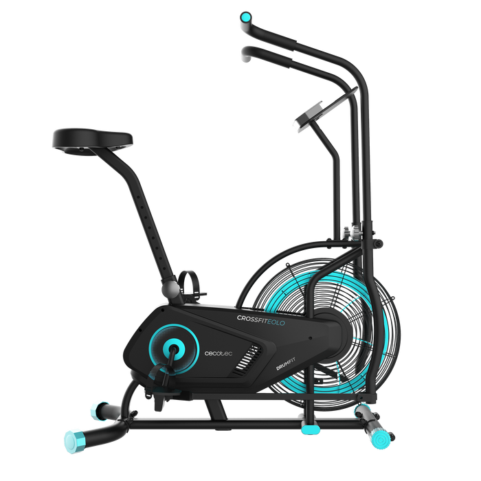 Bicicletă fitness cu rezistență pneumatică Cecotec Drumfit WOD Rider 2000 Eolo, ventilator 42 cm, display LCD, sarcină 110 kg