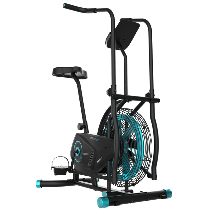 Bicicletă fitness cu rezistență pneumatică Cecotec Drumfit WOD Rider 2000 Eolo, ventilator 42 cm, display LCD, sarcină 110 kg
