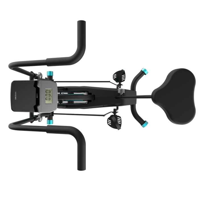 Bicicletă fitness cu rezistență pneumatică Cecotec Drumfit WOD Rider 2000 Eolo, ventilator 42 cm, display LCD, sarcină 110 kg