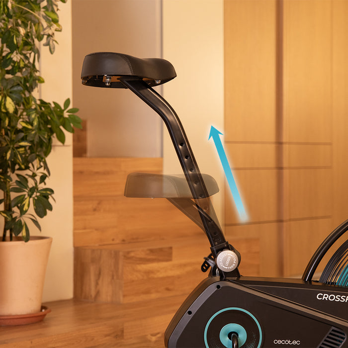 Bicicletă fitness cu rezistență pneumatică Cecotec Drumfit WOD Rider 2000 Eolo, ventilator 42 cm, display LCD, sarcină 110 kg