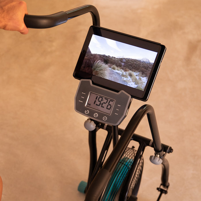 Bicicletă fitness cu rezistență pneumatică Cecotec Drumfit WOD Rider 2000 Eolo, ventilator 42 cm, display LCD, sarcină 110 kg