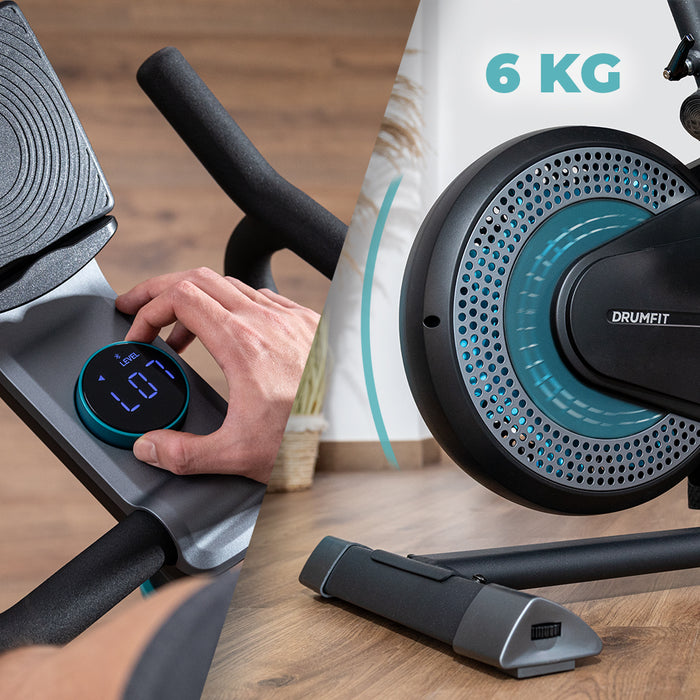 Bicicletă fitness indoor Cecotec DrumFit Indoor Eolo, volantă de 6 kg, 14 programe, 32 niveluri