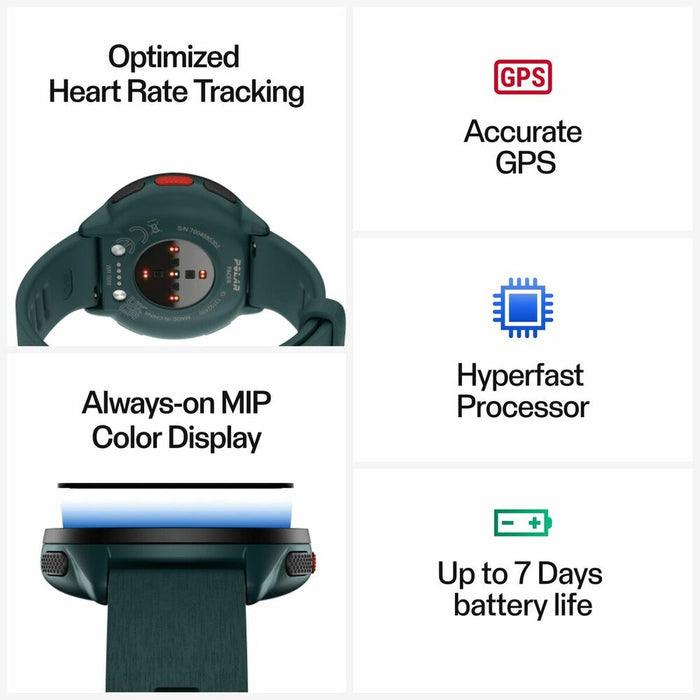 Smartwatch cu Podometru Running Polar Pacer 45 mm Verde