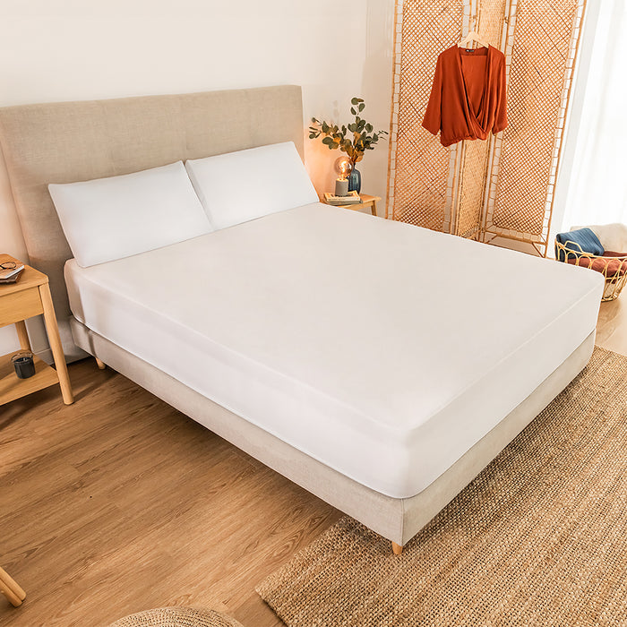 Protecție pentru saltea Cecotec Flow ProtectMattress 1000 (150), 150 × 200 cm, impermeabilă, albă