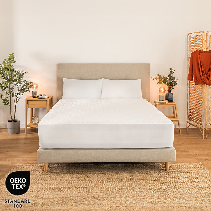 Protector de saltea Cecotec Flow ProtectMattress 1000 CloudSense (180), 180 × 200 cm, matlasat 130 g/m², alb
