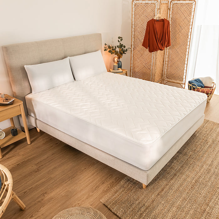 Protector de saltea Cecotec Flow ProtectMattress 2000 CloudCotton, 90 × 200 cm, umplutură 250 g/m², bumbac 100%