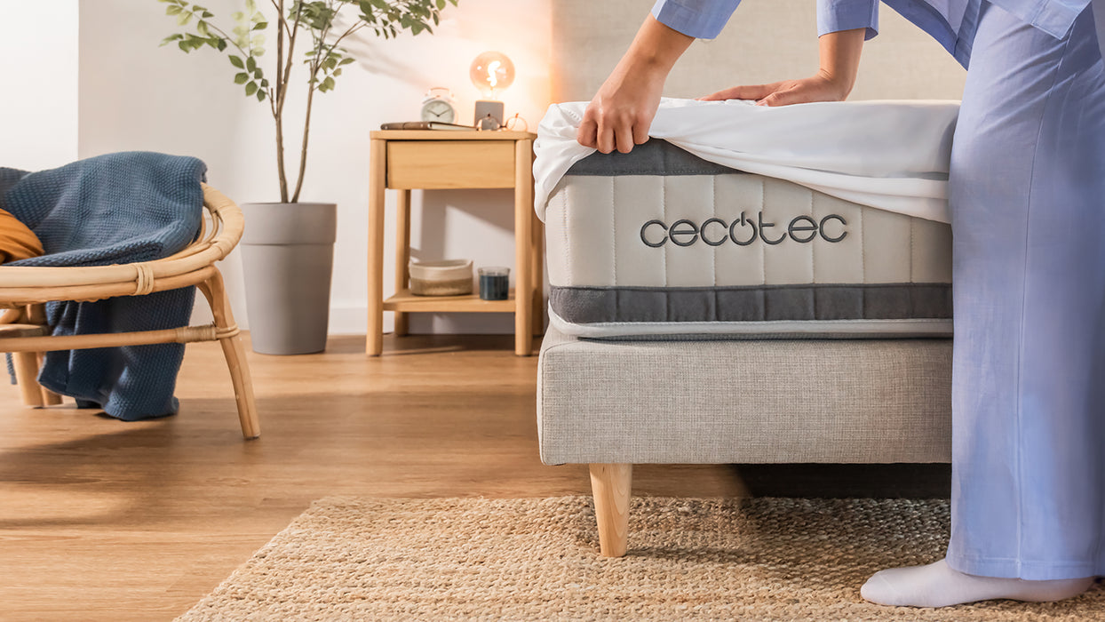 Protector de saltea Cecotec Flow ProtectMattress 2000 CloudCotton, 90 × 200 cm, umplutură 250 g/m², bumbac 100%