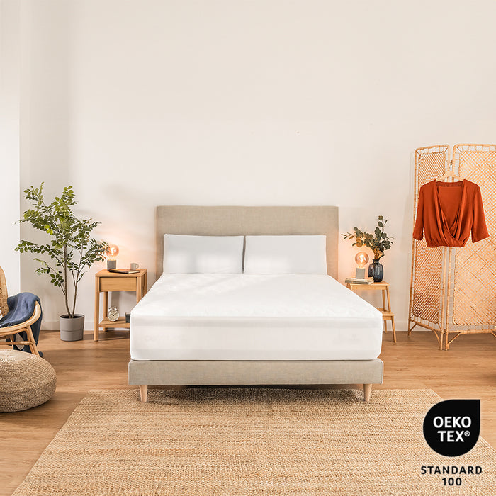 Protector de saltea Cecotec Flow ProtectMattress 2000 CloudCotton, 90 × 200 cm, umplutură 250 g/m², bumbac 100%