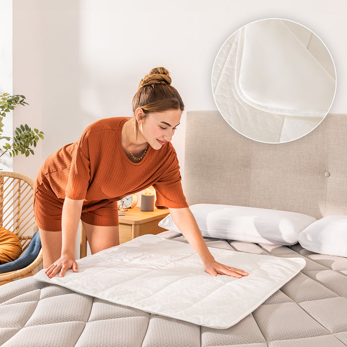 Protector de saltea pentru pătuț Cecotec Flow MultiFresh 8000, 80 × 80 cm, umplutură 150 g/m², termoreglare