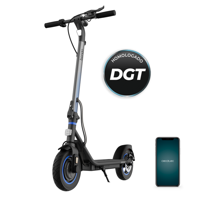 Trotinetă electrică Cecotec Bongo D20 XL Connected, 630 W, autonomie 20 km, roți de 10 in