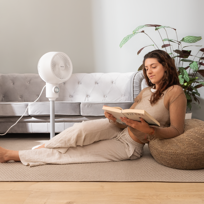 Ventilator cu picior Cecotec EnergySilence 900 Cyclone, 35 W, 3 trepte, 34 × 34 × 84 cm, alb