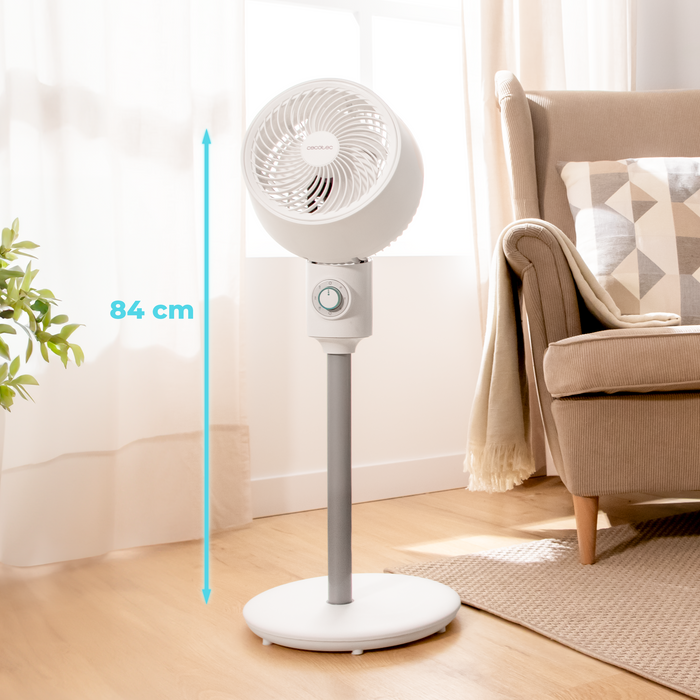 Ventilator cu picior Cecotec EnergySilence 900 Cyclone, 35 W, 3 trepte, 34 × 34 × 84 cm, alb