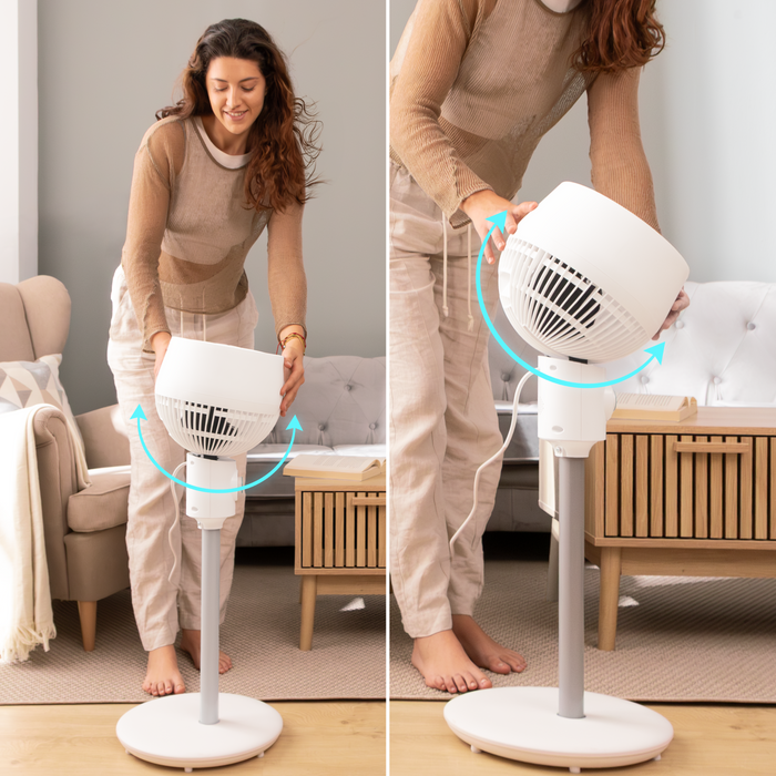 Ventilator cu picior Cecotec EnergySilence 900 Cyclone, 35 W, 3 trepte, 34 × 34 × 84 cm, alb