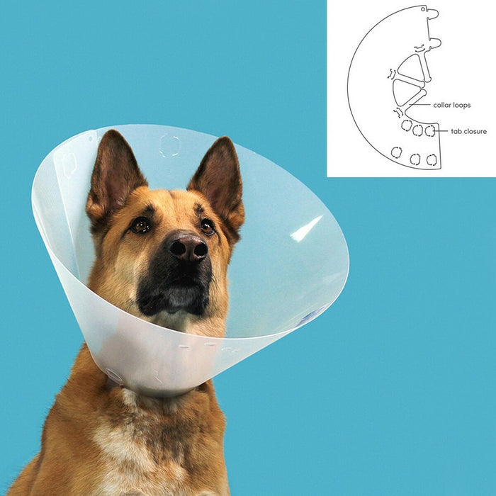 Guler elisabetan pentru câini KVP Quick Fit Transparent (33-40 cm)