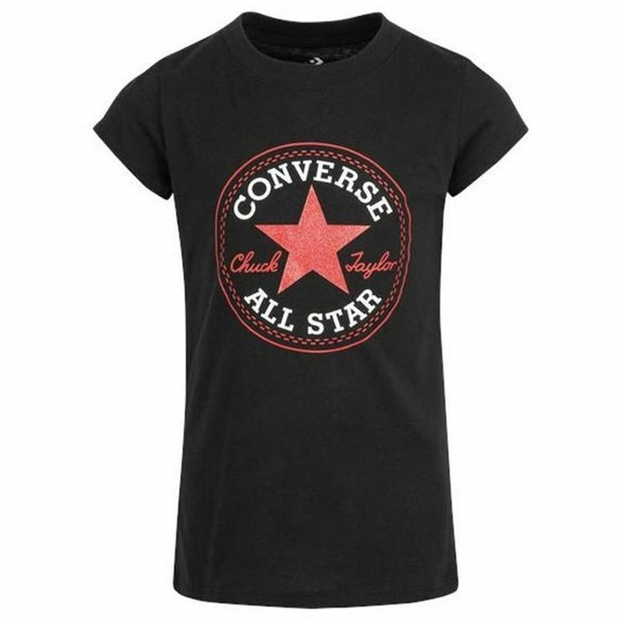Tricou cu Mânecă Scurtă pentru Copii Converse Timeless Patch Negru