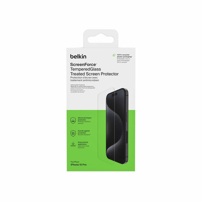 Membrană de Protecție pentru Ecran Sticlă Temperată Belkin OVA137ZZ iPhone 15 Pro