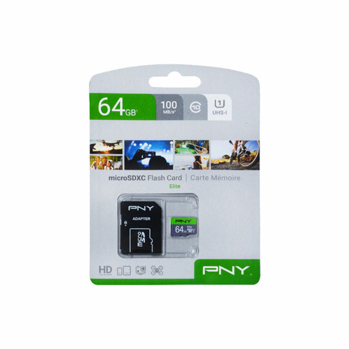 Card de Memorie Micro SD cu Adaptor PNY P-SDUX64U185GW-GE 64 GB