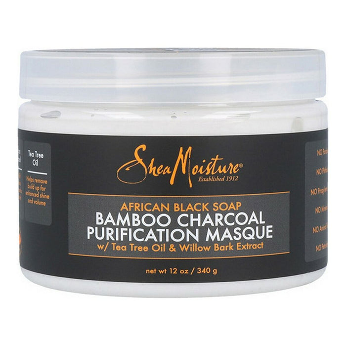 Mască Capilară African Black Soap Bamboo Charcoal Shea Moisture (340 g)