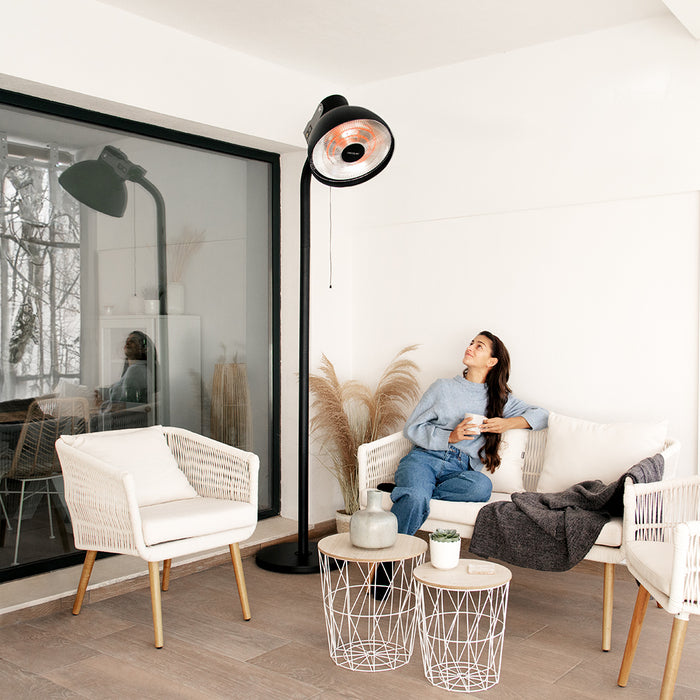 Radiator de exterior Cecotec ReadyWarm 21000 Carbon Focus, 2100 W, 3 trepte de putere, 47 × 47 × 223,5 cm