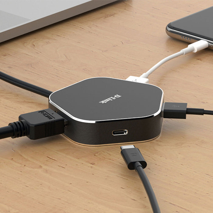 Hub USB 3 Porturi D-Link DUB-M420 Negru/Gri Negru/Argintiu 60 W