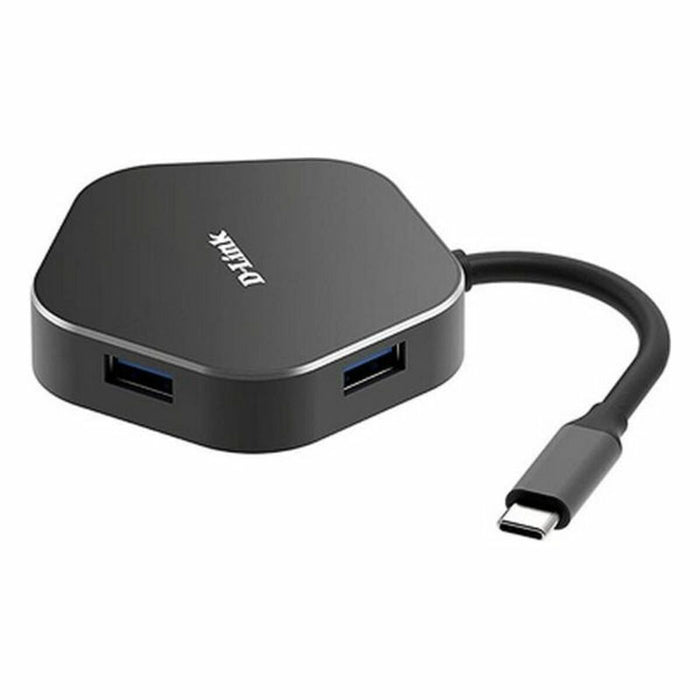 Hub USB 3 Porturi D-Link DUB-M420 Negru/Gri Negru/Argintiu 60 W