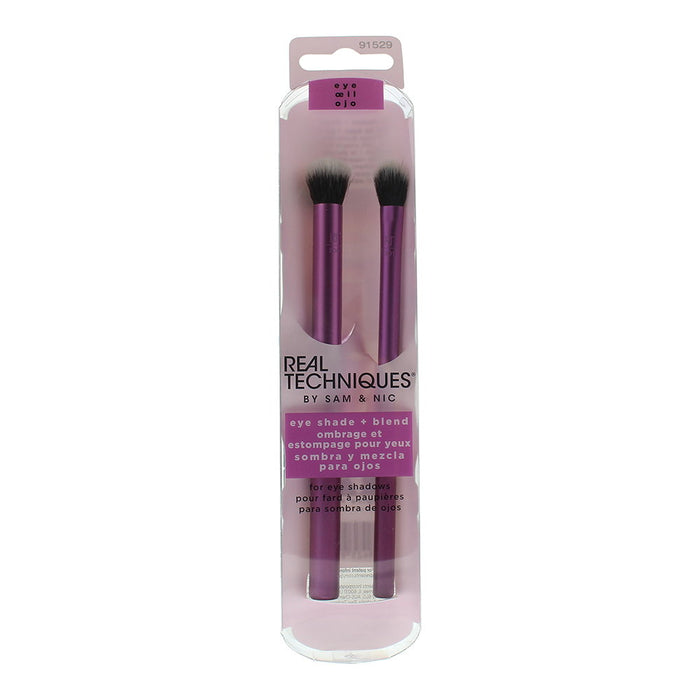 Set de pensule Real Techniques Eye Shade + Blend, pentru fard de pleoape, 2 buc