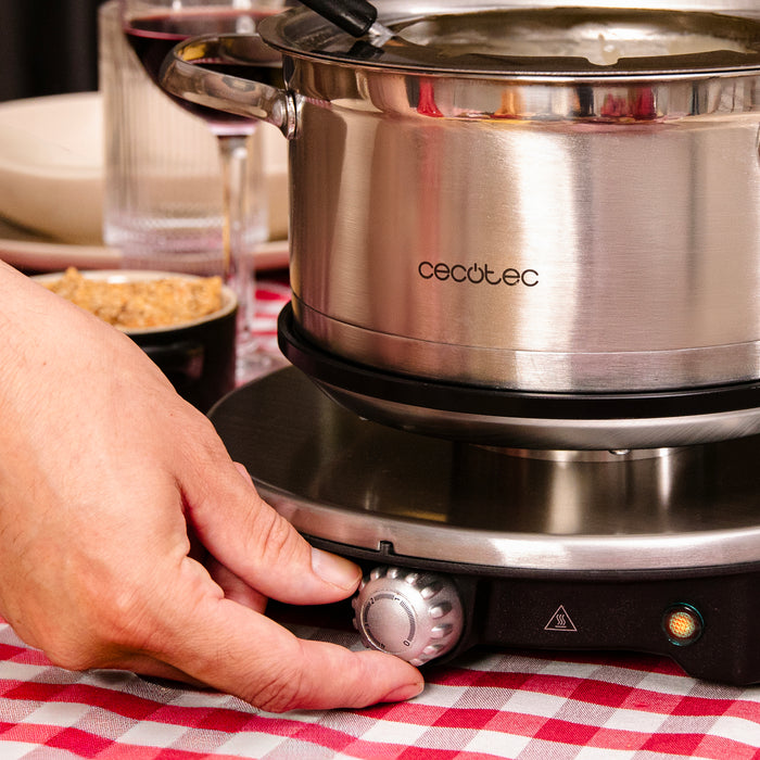 Fondue electrică Cecotec Fun GourmetFondue Advance, 1,7 l, 1500 W, 8 furculițe, inox