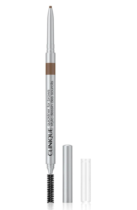 Creion cremă pentru sprâncene Clinique Quickliner, cu două capete, nuanța V4N202 Soft Chestnut, 6 g