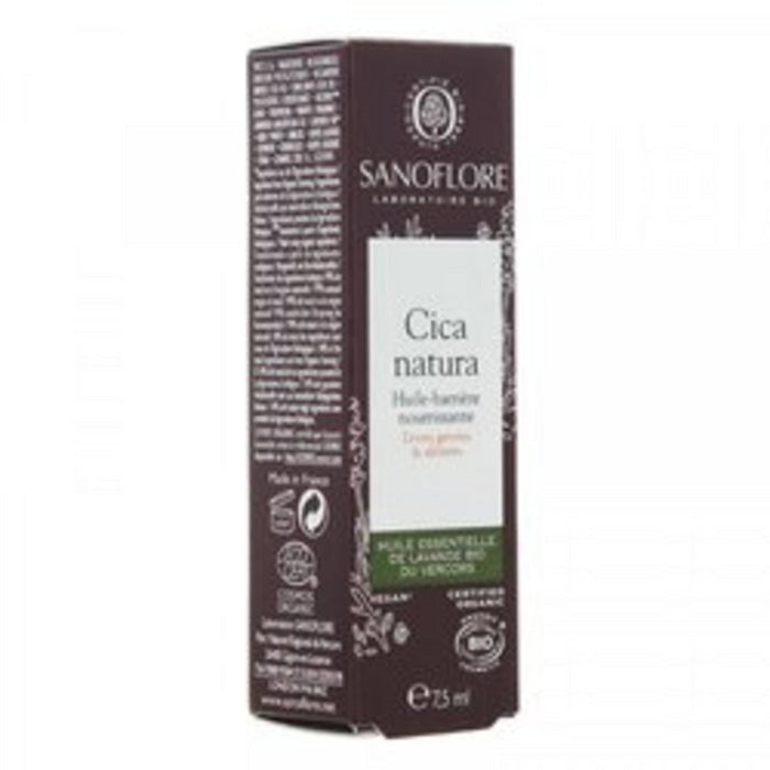 Ulei de buze Sanoflore Cica Natura, hrănitor, pentru buze crăpate și deteriorate, 7,5 ml