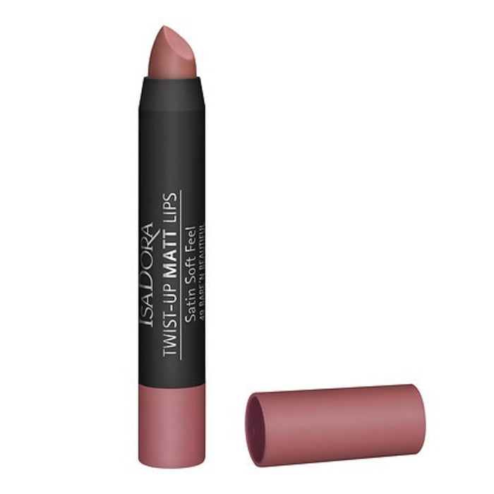 Ruj mat IsaDora Twist-Up Matt Lips, nuanța 49 Bare 'N Beautiful, 3,3 g