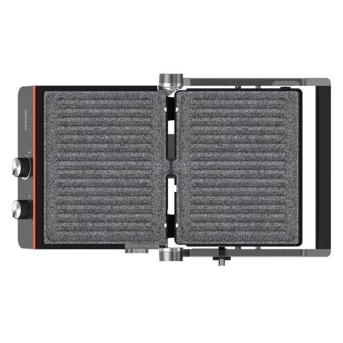 Grătar electric Cecotec Rock'nGrill Blaze Neon, 2200 W, suprafață 29 × 23 cm, deschidere la 180°