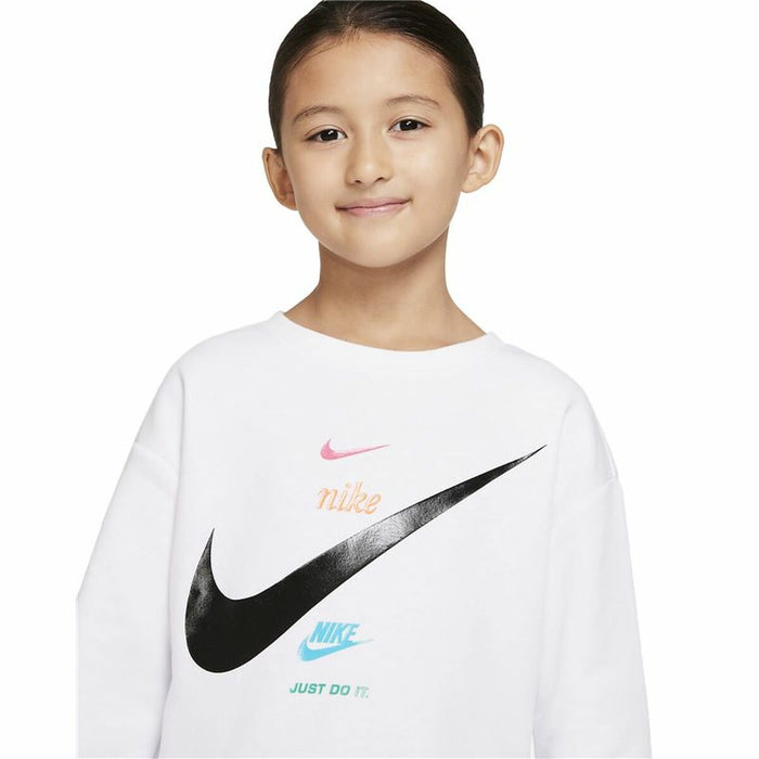 Hanorac fără Glugă Copii Nike Alb